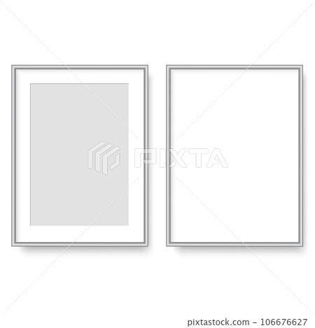 Realistic white blank picture frame. Vector Realistic white blank picture frame. Vector 106676627