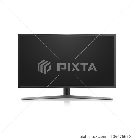 Black LED tv television screen blank on background. Vector 106676630