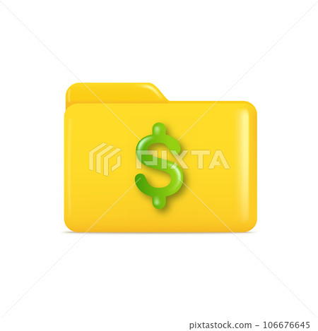 Yellow folder icon with dollar sign. Vector Yellow folder icon with dollar sign. Vector 106676645