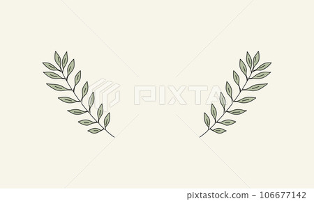 Two sprigs of mistletoe. Isolated vector illustration. 106677142