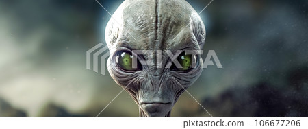 space visitor, alien portrait banner 106677206