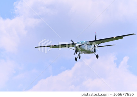 Light aircraft flying in the sky 106677650