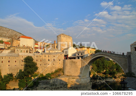 Mostar, Bosnia and Herzegovina, Southern Europe Stari Most, a World Cultural Heritage bridge over the Neretva River and the Old Town Mostar, Bosnia and Herzegovina, Southern Europe Stari Most, a World Cultural Heritage bridge over the Neretva River and the Old Town 106678295