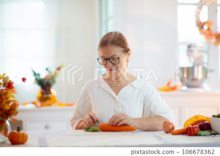 Thanksgiving dinner preparation. Thanksgiving dinner preparation. 106678362