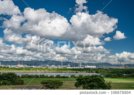 Yodogawa River Park Summer Scenery Moriguchi City Yodogawa River Park Summer Scenery Moriguchi City 106678804