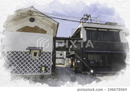 鳥取縣八津郡智頭町諏訪酒造水彩風格的智頭旅館 106678984