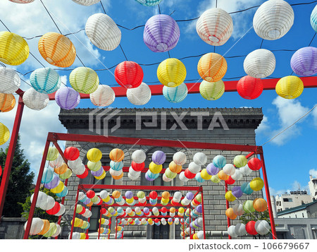 Colorful lanterns in the courtyard of Otaru Art Village, Otaru 106679667