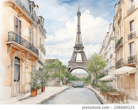 Watercolor background_World travel_France_Paris_01 Watercolor background_World travel_France_Paris_01 106680125