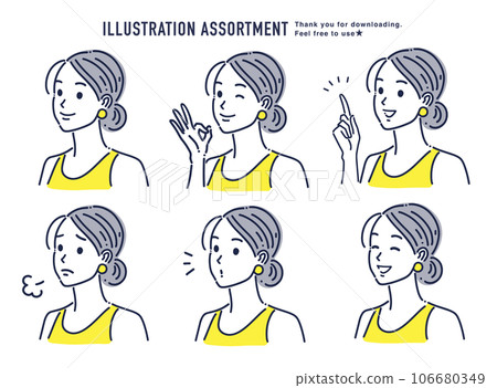 Illustration material set of women 106680349