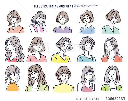 Illustration material set of women 106680385