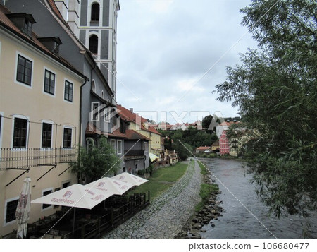 Vltava river and city Vltava river and city 106680477