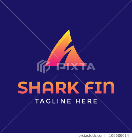 Vector shark fin icon logo design Vector shark fin icon logo design 106680614
