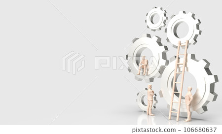 The Business man and gear group 3d rendering The Business man and gear group 3d rendering 106680637