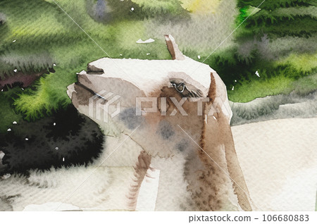 Goat's face (watercolor) Goat's face (watercolor) 106680883