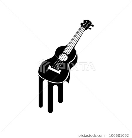 Guitar Logo, Ukulele Musical instrument Vector, Simple Silhouette Design Guitar Logo, Ukulele Musical instrument Vector, Simple Silhouette Design 106681092