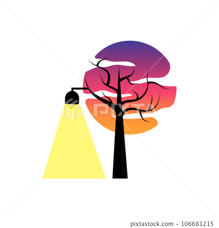 Street Lamp Logo, Lantern Lamp Vector, Lighting Classic Retro Design, Silhouette Icon Premium Template 106681215