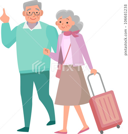 Smiling senior couple going on a trip 106681238