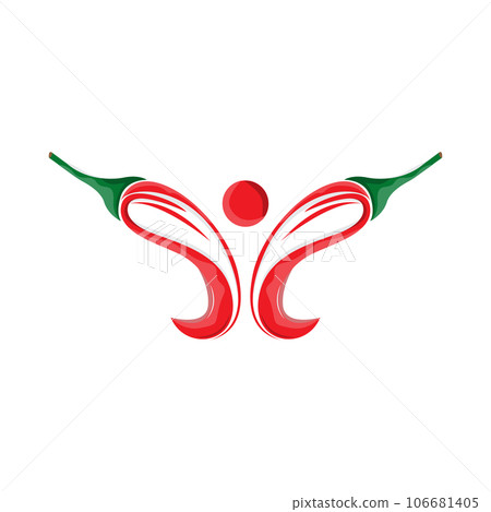 Chili Logo, Hot Spicy Chili Vector, Farm Garden Design, Symbol Template Simple Illustration 106681405