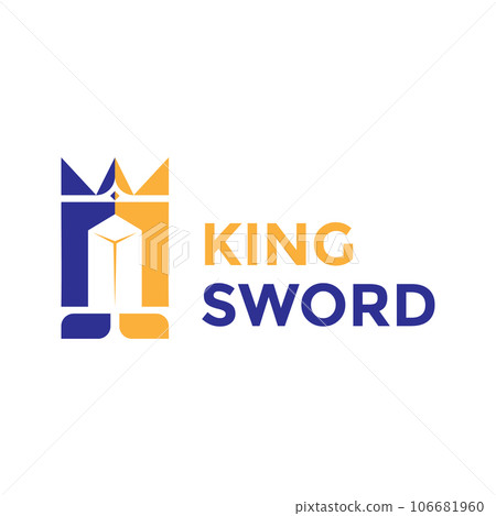 Vector unique king sword and crown logo design Vector unique king sword and crown logo design 106681960