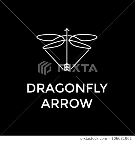Vector dragonfly and Arrow Archery logo design 106681961