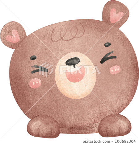 Cute Teddy bear watercolor cartoon hand painting illustration Cute Teddy bear watercolor cartoon hand painting illustration 106682304