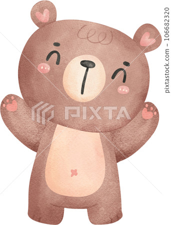 Cute Teddy bear watercolor cartoon hand painting illustration Cute Teddy bear watercolor cartoon hand painting illustration 106682320