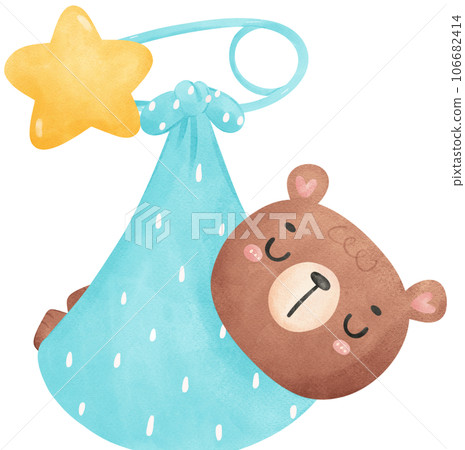 cute teddy bear baby shower boy watercolor hand painting illustration cute teddy bear baby shower boy watercolor hand painting illustration 106682414