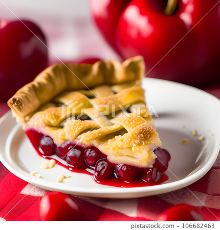 Tasty cherry pie, Slice of delicious fresh cherry pie picture Tasty cherry pie, Slice of delicious fresh cherry pie picture 106682463