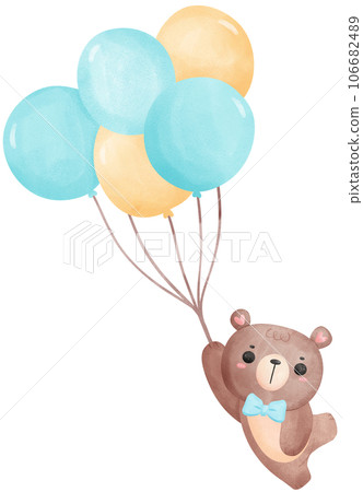 cute teddy bear baby shower boy watercolor hand painting illustration cute teddy bear baby shower boy watercolor hand painting illustration 106682489