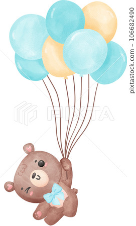 cute teddy bear baby shower boy watercolor hand painting illustration cute teddy bear baby shower boy watercolor hand painting illustration 106682490