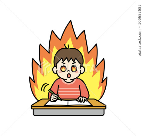 Illustration of a boy who is motivated to study 106682683