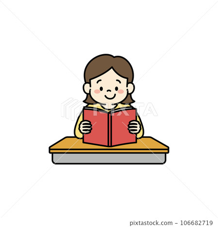 Illustration of a girl reading 106682719