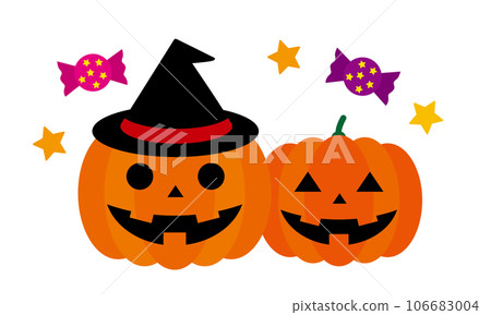 兩個並排的南瓜燈 兩個並排的南瓜燈 106683004