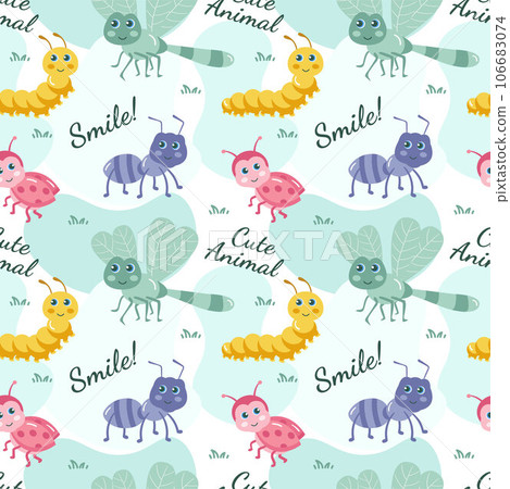 Smile Seamless Pattern Design Illustration with Smiling Character and Happiness Face in Template Hand Drawn Flat Cartoon 106683074