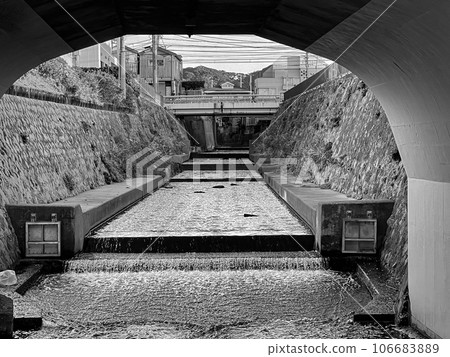 Photos and images of the river flowing under the tunnel Photos and images of the river flowing under the tunnel 106683889