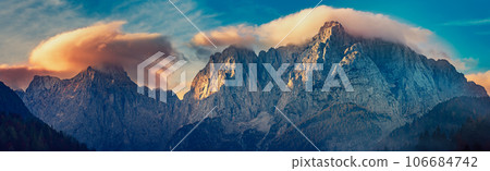 Triglav mountain peak at sunrise 106684742