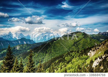 Landscape with Triglav mountains Landscape with Triglav mountains 106684788