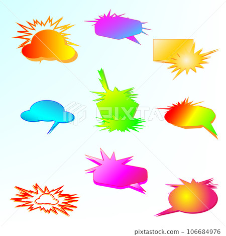 Collection of color speech comic book cartoon starburst sticker dialogue abstract background web vector illustration 20230211 Collection of color speech comic book cartoon starburst sticker dialogue abstract background web vector illustration 20230211 106684976