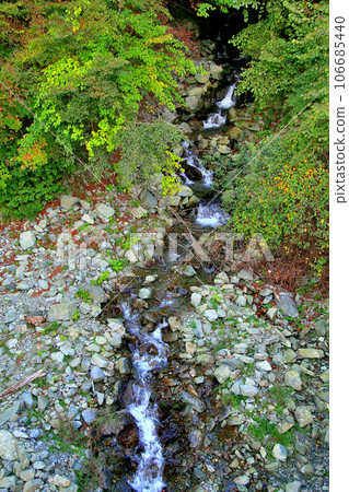 The flow of Yadazawa becomes much narrower when it separates from Okasazawa. 106685440