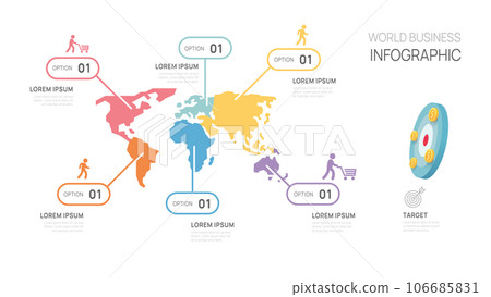 Infographic world map business diagram template for business. presentation vector infographics. 106685831
