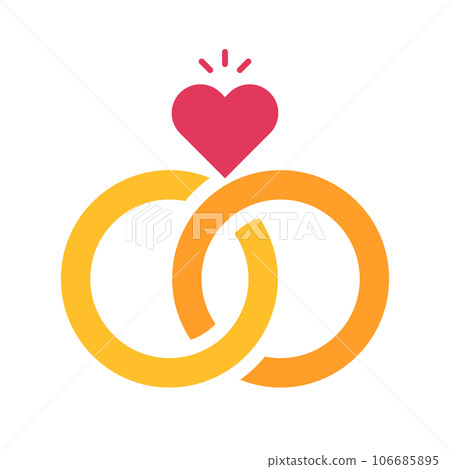 Heart mark and wedding ring. engagement. vector. 106685895