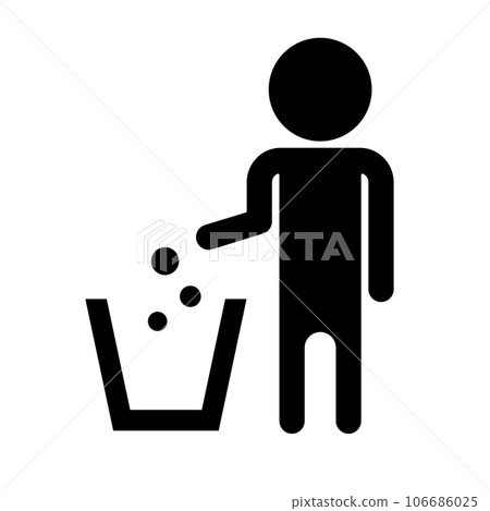 Icon of a person throwing away trash Icon of a person throwing away trash 106686025