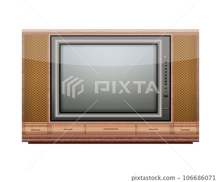 Old vintage TV isolated on white background Old vintage TV isolated on white background 106686071
