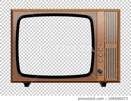 Vector retro television mock up isolate on transparent grid Vector retro television mock up isolate on transparent grid 106686073