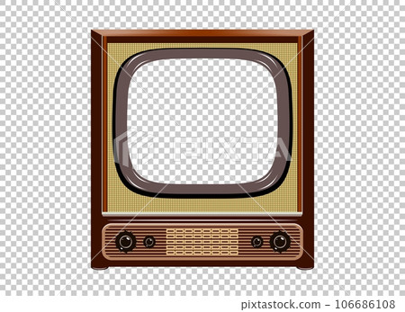Vector retro television mock up isolate on transparent grid Vector retro television mock up isolate on transparent grid 106686108