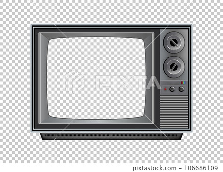 Vector retro television mock up isolate on transparent grid Vector retro television mock up isolate on transparent grid 106686109
