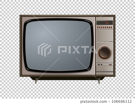Vector retro television mock up isolated on transparent grid Vector retro television mock up isolated on transparent grid 106686112