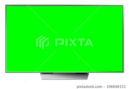 Realistic TV LCD screen mockup. Panel with green screen on background. Vector illustration Realistic TV LCD screen mockup. Panel with green screen on background. Vector illustration 106686151