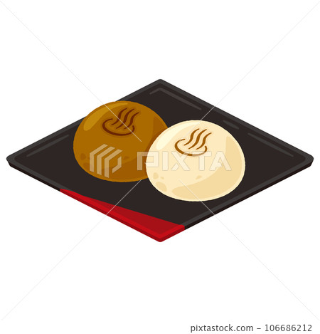 Hot spring manju square black plate 106686212