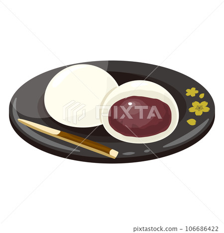 Daifuku black plate strained red bean paste cross section 106686422